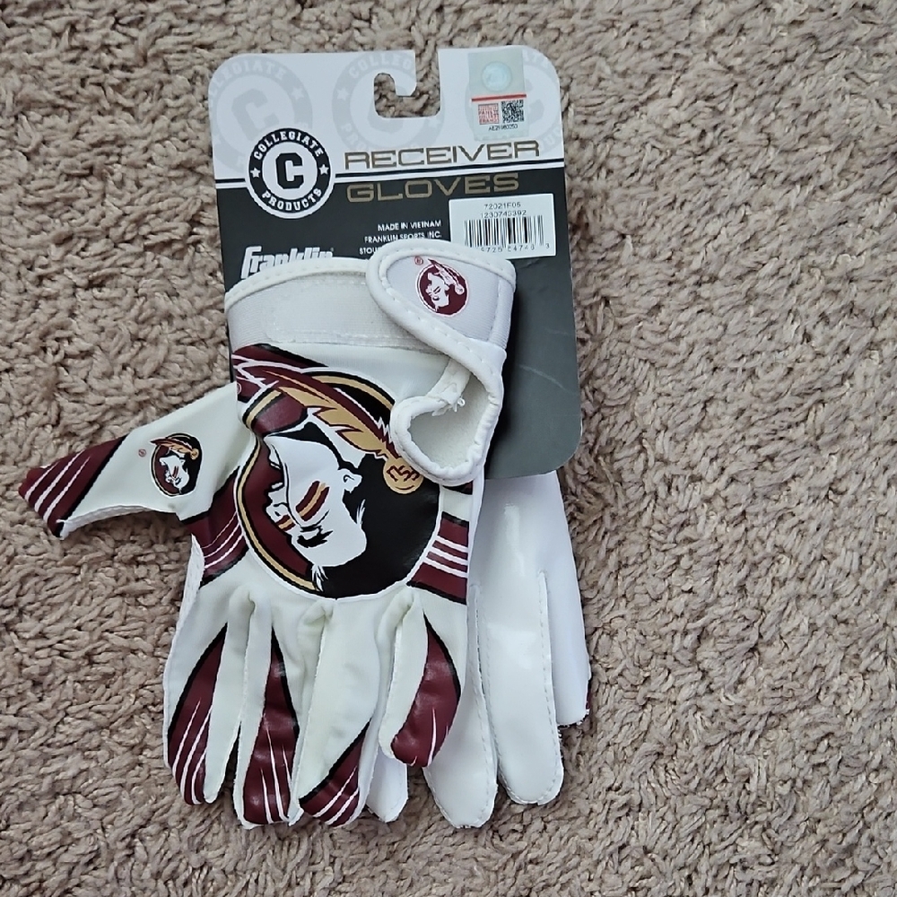 White and Red Performance Gloves with Adjustable Straps